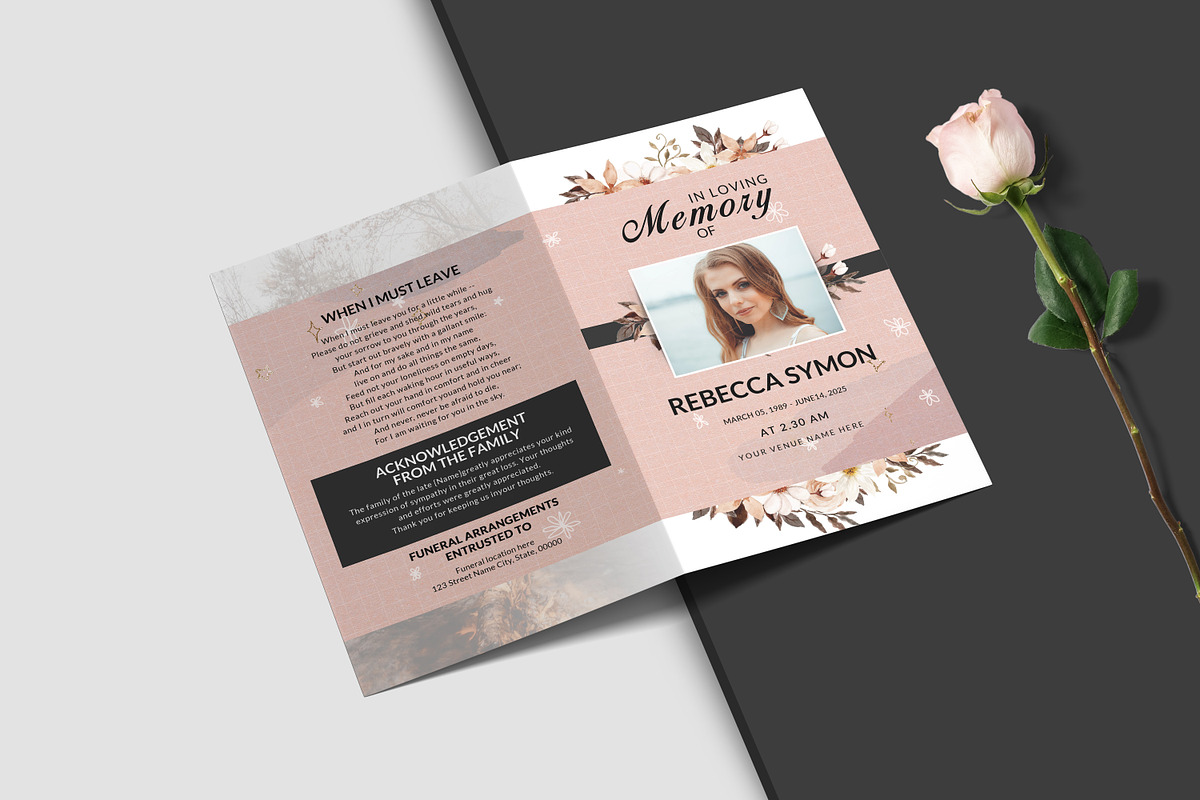 Funeral Program And Prayer Card, a Brochure Template by crazyOWL (Photo 2 of 6)