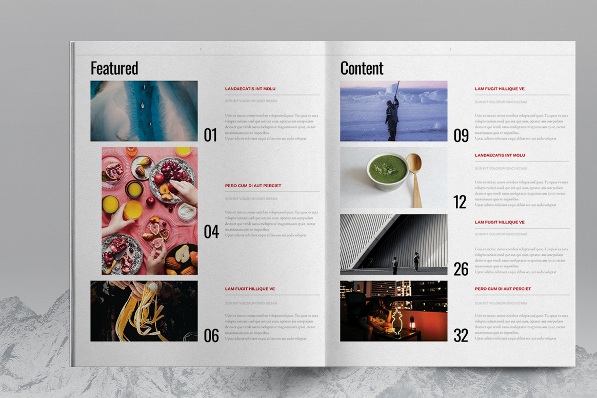 Red Magazine Template Layout