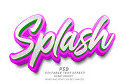 Splash PSD 3D Editable Text Effect, a Layer Style Add-On by TrueVector (Thumbnail 1 of 2)
