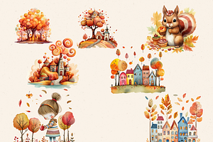 AUTUMN CANYLAND VILLAGE CLIPART