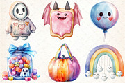 Cute Pastel Halloween Clipart Bundle, an Illustration by DreamCafeArt (Thumbnail 2 of 6)