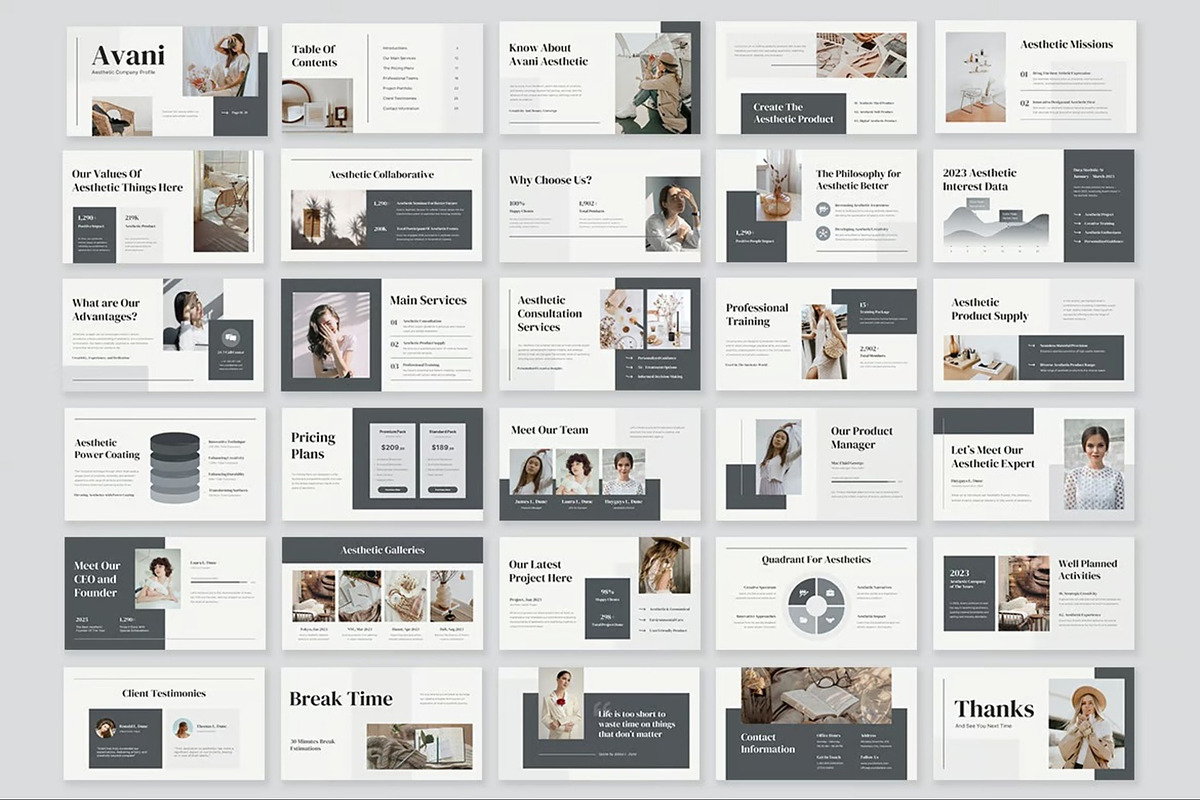 Aesthetic Company Profile Powerpoint, a Presentation Template by Fit-tee (Photo 9 of 10)