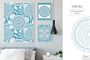 Watercolor Portuguese Tiles Patterns, a Pattern Graphic by Zeesi Design Garden (Thumbnail 6 of 8)