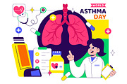 10 World Asthma Day Illustration, a Healthcare Illustration by denayunebgt (Thumbnail 4 of 4)