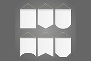 White Pennant Template Hanging, an Object Illustration by Vector and Templates (Thumbnail 1 of 2)