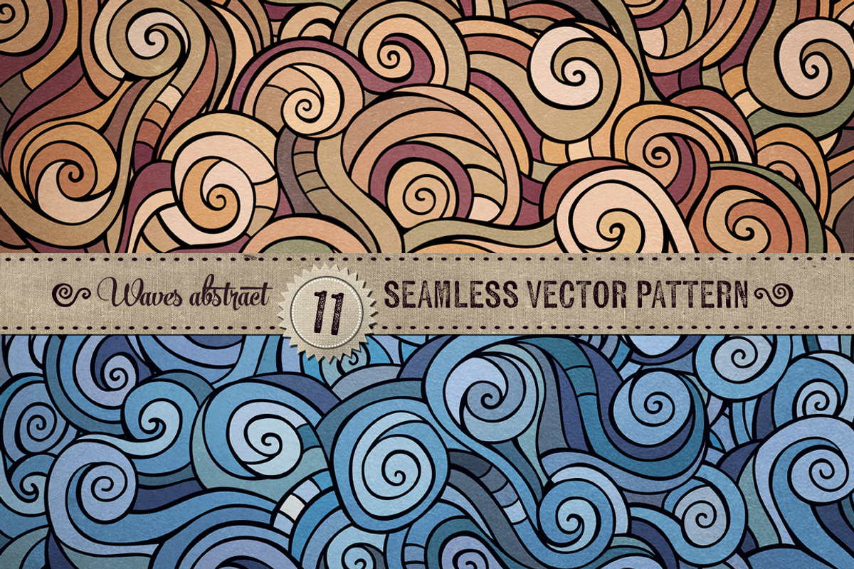 Waves Seamless Patterns, a Pattern Graphic by BALABOLKA