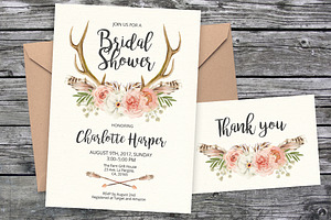 Tribal Bridal invitation template 15