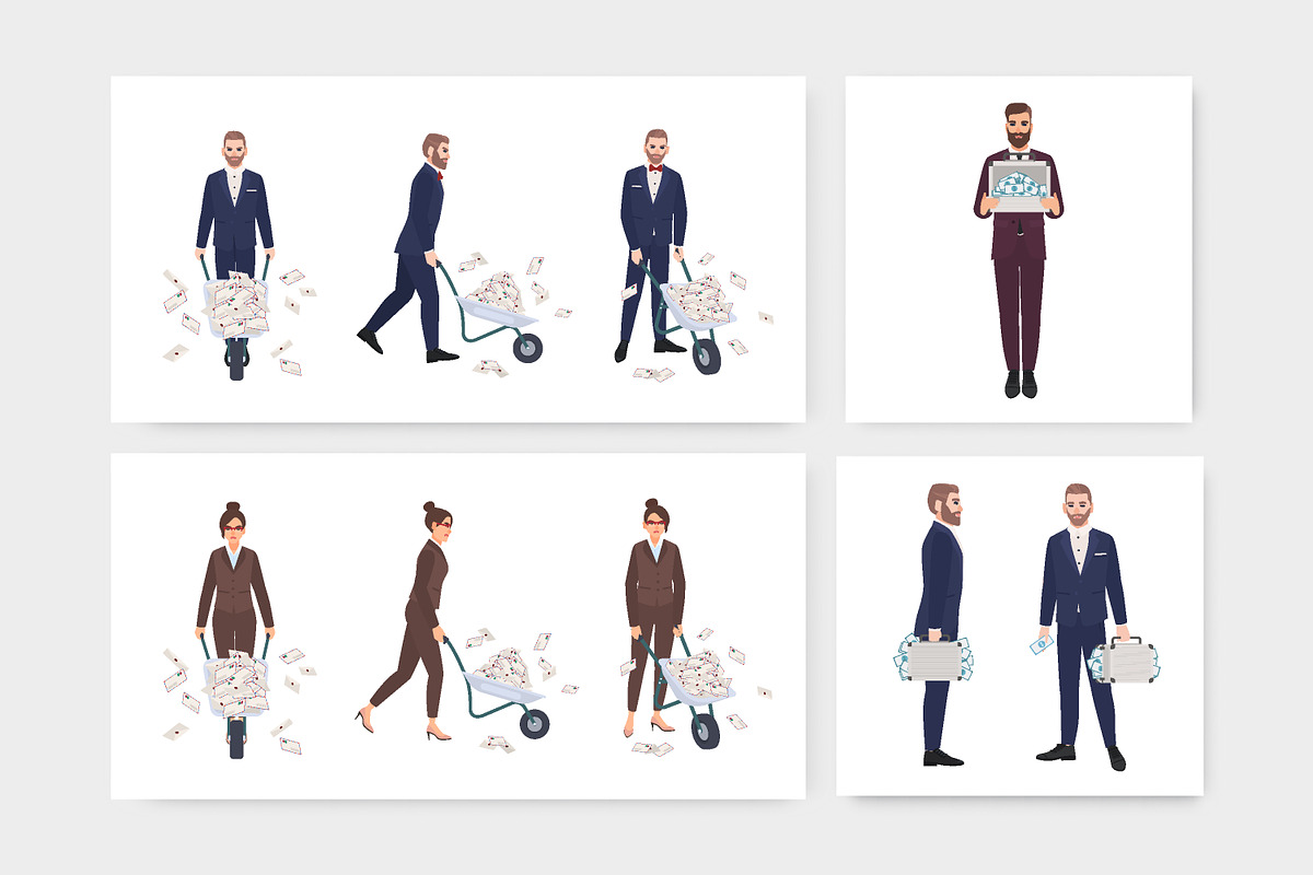 People with letters or money set, a Finance Illustration by Good Studio (Photo 1 of 4)