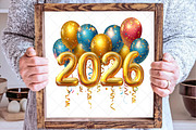 2026 New Year Balloons Clipart, an Illustration by SinaCreation (Thumbnail 5 of 6)