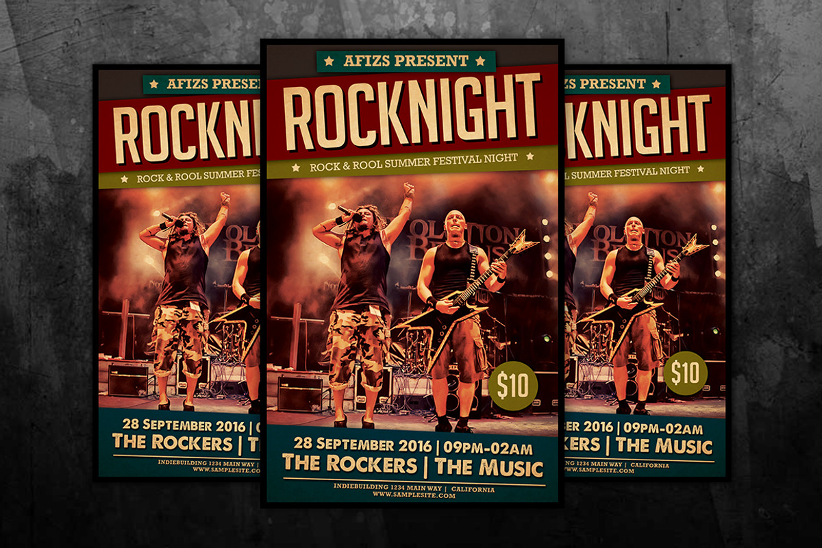 Rock Night Concert Flyer, a Flyer Template by Smoothproject
