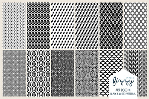 12 x EPS JPG Art Deco Black Patterns