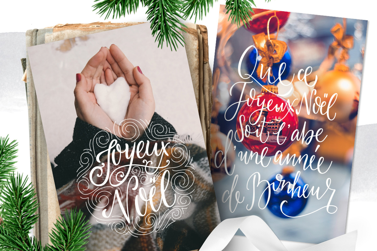 French Christmas lettering overlays, a Social Media Template by Beauty Drops (Photo 5 of 6)