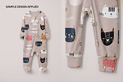 Cuffed Sleepsuit Mockup Set, a Bottom Mockup by creatsy5 (Thumbnail 4 of 9)