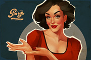 Pin-up woman, an Illustration by Ira Cvetnaya (Thumbnail 1 of 3)