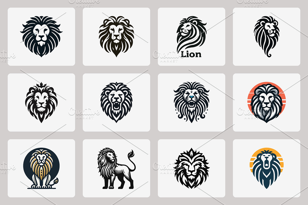 Modern Lion Mascot Logo Bundle, a Branding & Logo Template by Vectorium Studio (Photo 4 of 21)