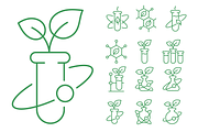 GMO Plant Science Icons, Vector Set, a Nature Photo by Ilia Design (Thumbnail 1 of 3)
