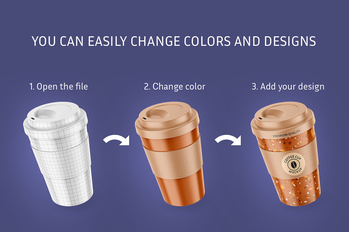 Reusable Coffee Cups Mockup Set, a Cups & Container Mockup by ShooShooShop (Photo 4 of 6)