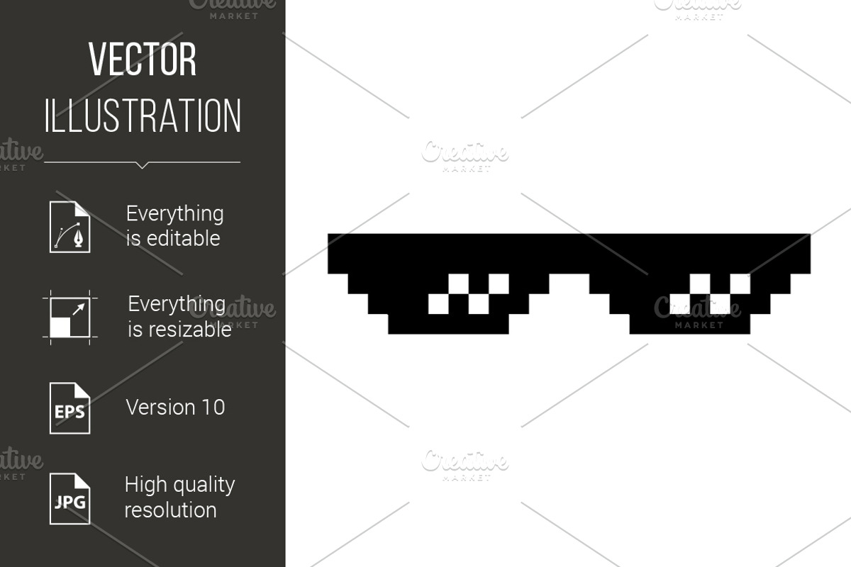 Pixel Glasses, a Graphic by DvargShop