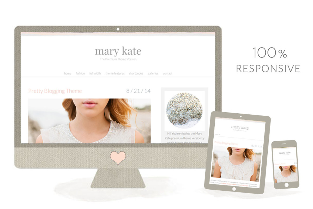 Mary Kate - Feminine WordPress Theme, a WordPress Template by angiemakeswebsites (Photo 2 of 5)