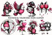 Whimsical Valentine Birds Clipart, an Illustration by OK Design (Thumbnail 2 of 6)