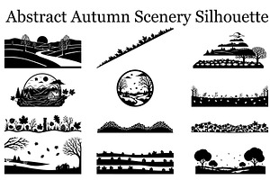 Autumn Fall Leaves Landscape, a Graphic by Artivon