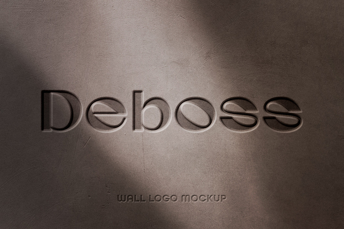 Wall Deboss Logo Mockup, a Layer Style Add-On by Design Squad (Photo 1 of 4)