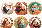Watercolor Mother's Day Clipart, a Person Illustration by BusyDaydesign (Thumbnail 5 of 8)