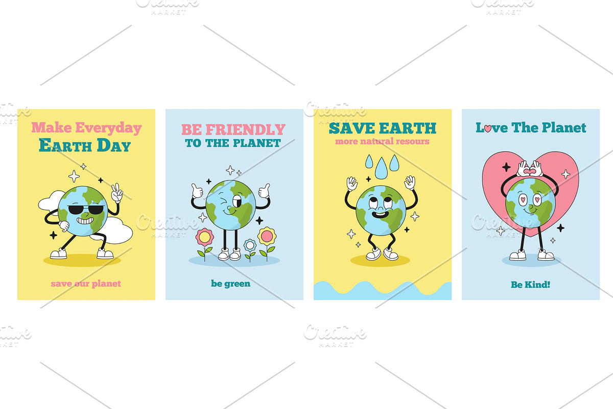 Earth planet character posters, an Object Illustration by Valerie Bodnar