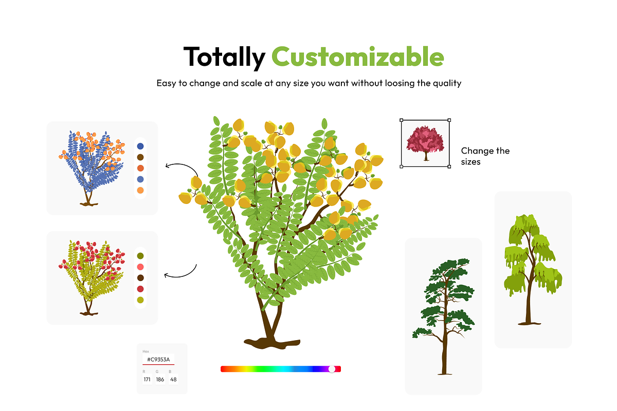 Tree Vector Set, a Duotone Icon by Brickclay (Photo 4 of 7)