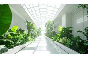 A futuristic botanical hallway with, an Architecture Photo by Igor Tichonow