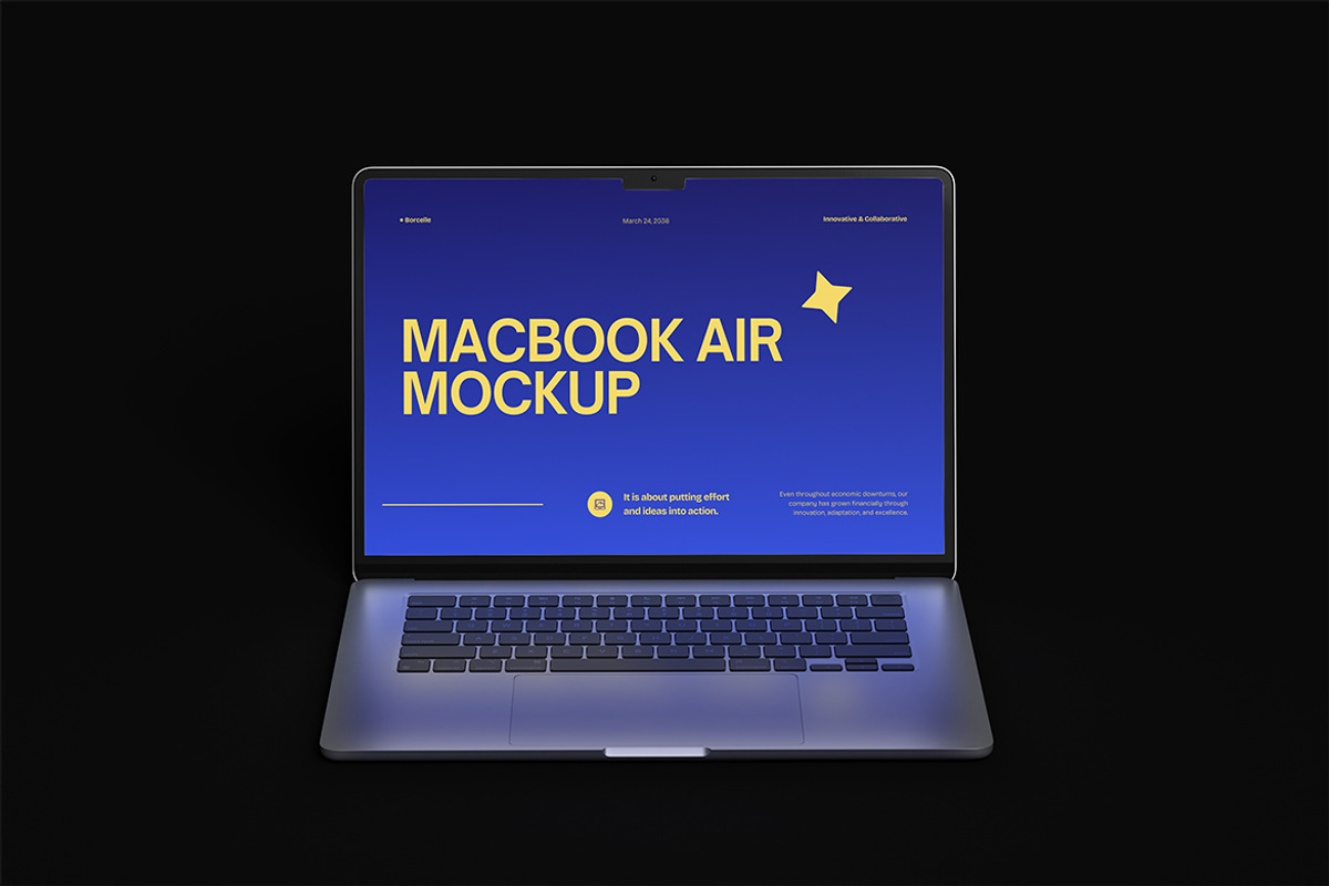 Macbook Air Mockup, an Advertising Mockup by HanaSaka_Studio (Photo 4 of 5)