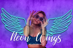 Neon Angel Wings Overlays