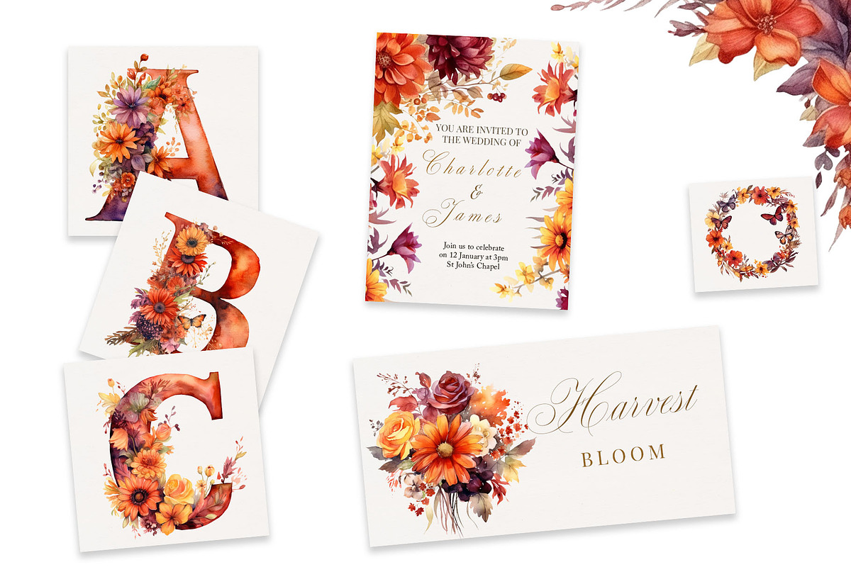 Harvest Bloom Watercolor, an Object Graphic by Digital Vintage (Photo 3 of 8)