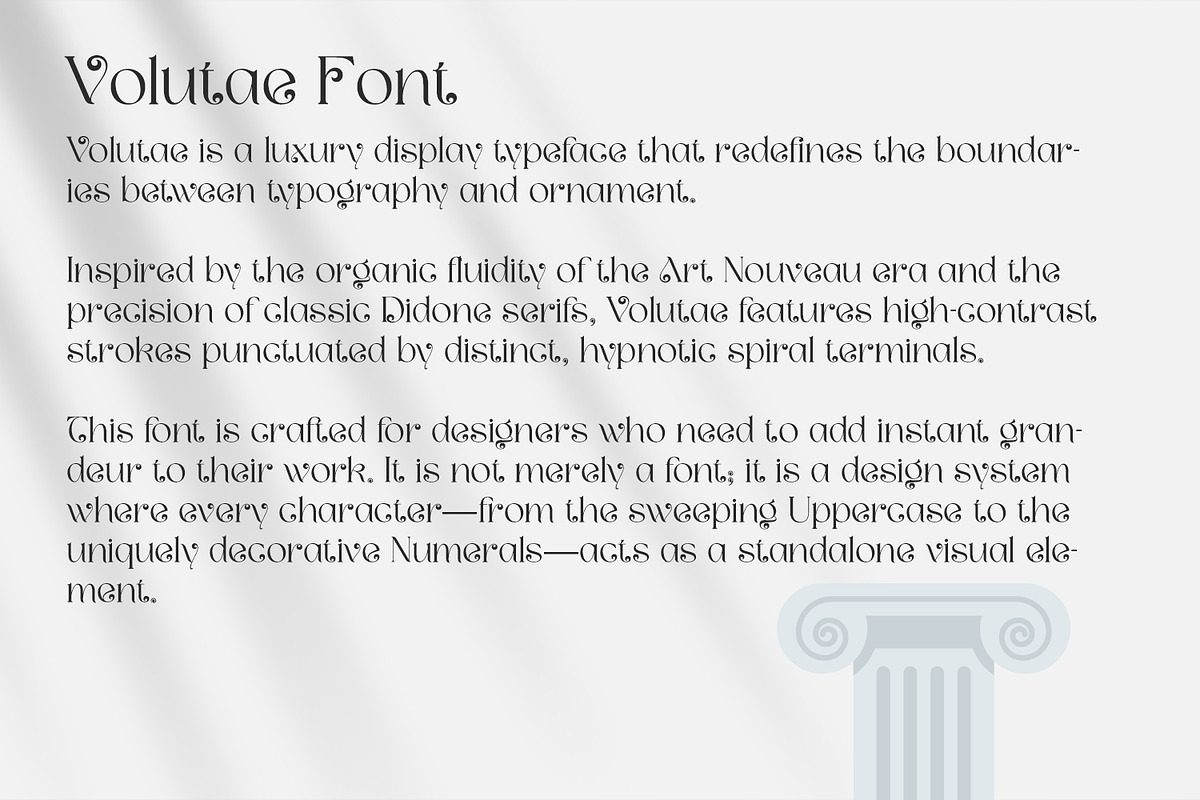 Volutae Luxury Spiral Display Font, a Serif Font by OWPictures (Photo 9 of 10)