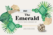 The Emerald  tropic greenery set, an Illustration by Beauty Drops (Thumbnail 1 of 8)