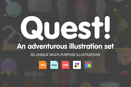 Quest! Adventurous illustration set