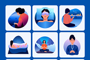 Sleep and Meditation Illustration, a Healthcare Illustration by Brickclay (Thumbnail 8 of 9)