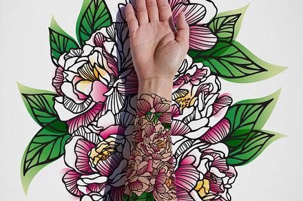 Peonies Tattoo Design