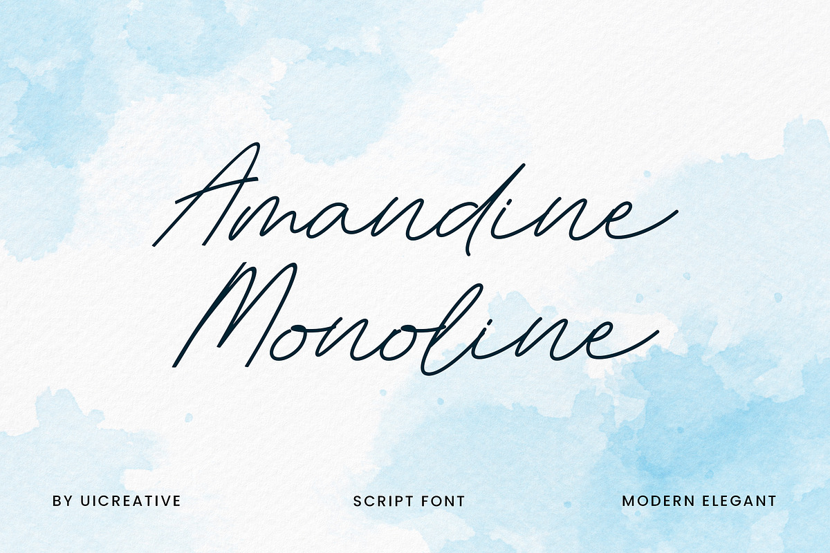Amandine Monoline Handwritten Font, a Handwritten Font by UICreative (Photo 1 of 13)