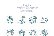 Hand Washing Outline Doodle, an Icon by BomSymbols (Thumbnail 2 of 2)