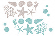 Seashells Clipart in Vintage Blue, an Illustration by Amanda Ilkov (Thumbnail 5 of 5)