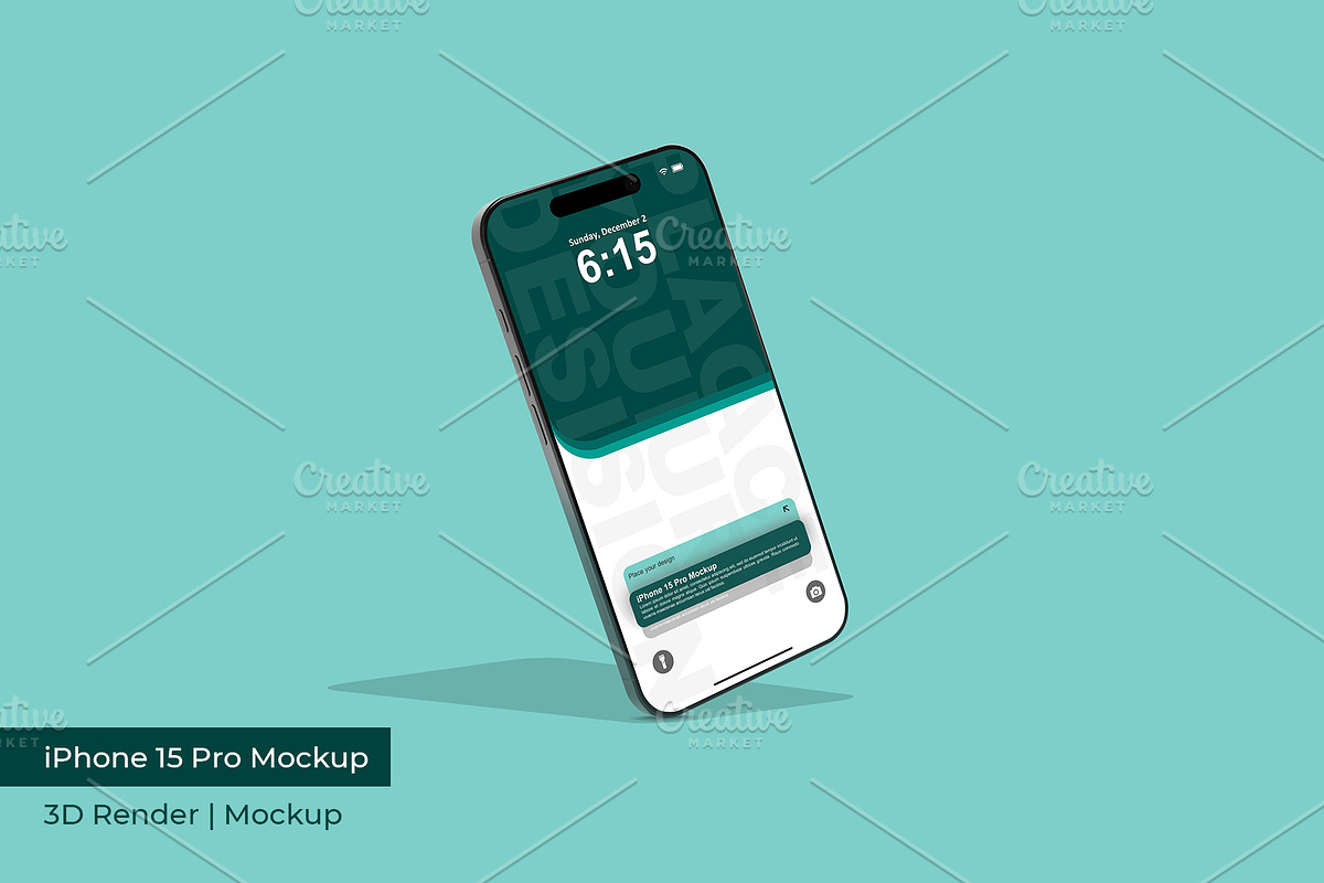 iPhone 15 Pro Mockup | 3D Rendering, an iPhone Mockup by mrfauzi (Photo 7 of 17)