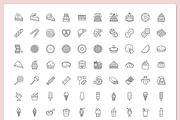 100 Sweets & Drinks Icons, an Outline Icon by Nadiinko (Thumbnail 2 of 3)