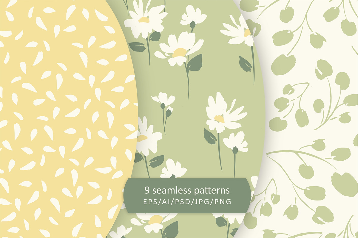 Cute Daisies. Seamless patterns, a Pattern Graphic by Nadia Grapes (Photo 4 of 7)