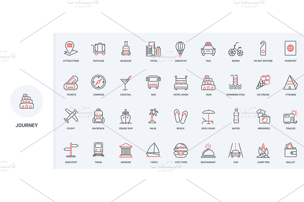 Traditional food & dishes icons, a Transportation Illustration by Lemberg Vector