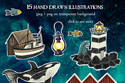 Scandinavian collection. PNG+JPEG, a Decorative Illustration by Scarlet Heath Art (Thumbnail 2 of 14)