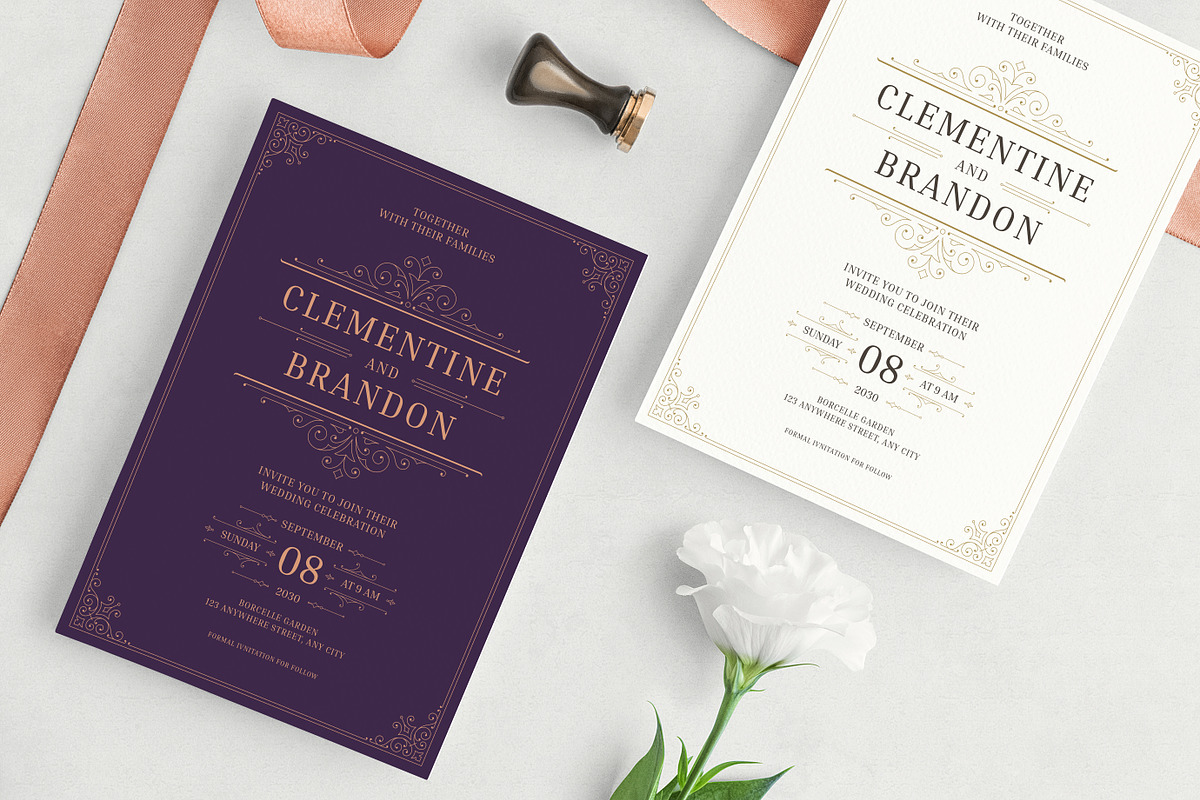 Wedding Invitation Canva Template, an Invitation Template by Vasya Kobelev (Photo 2 of 7)