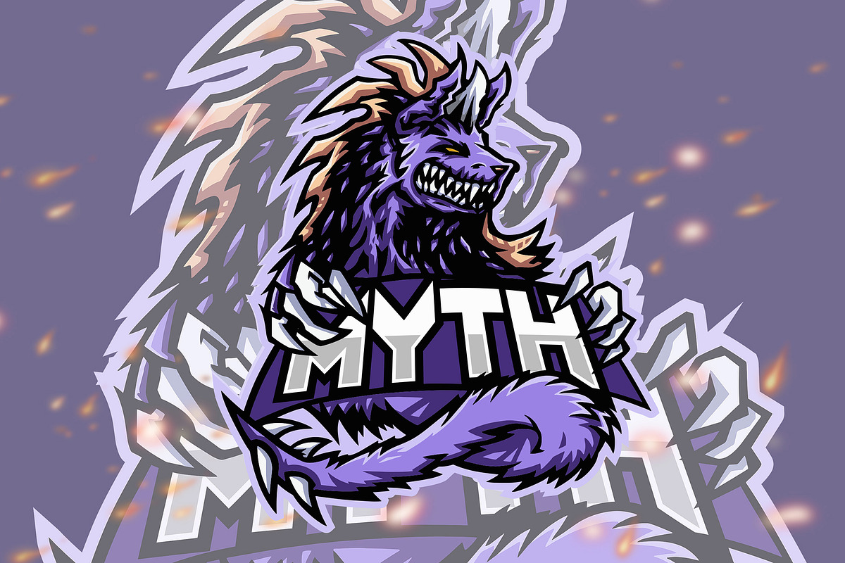 Myth Wolf Animal Esport Gaming Logo, a Branding & Logo Template by Giant Design
