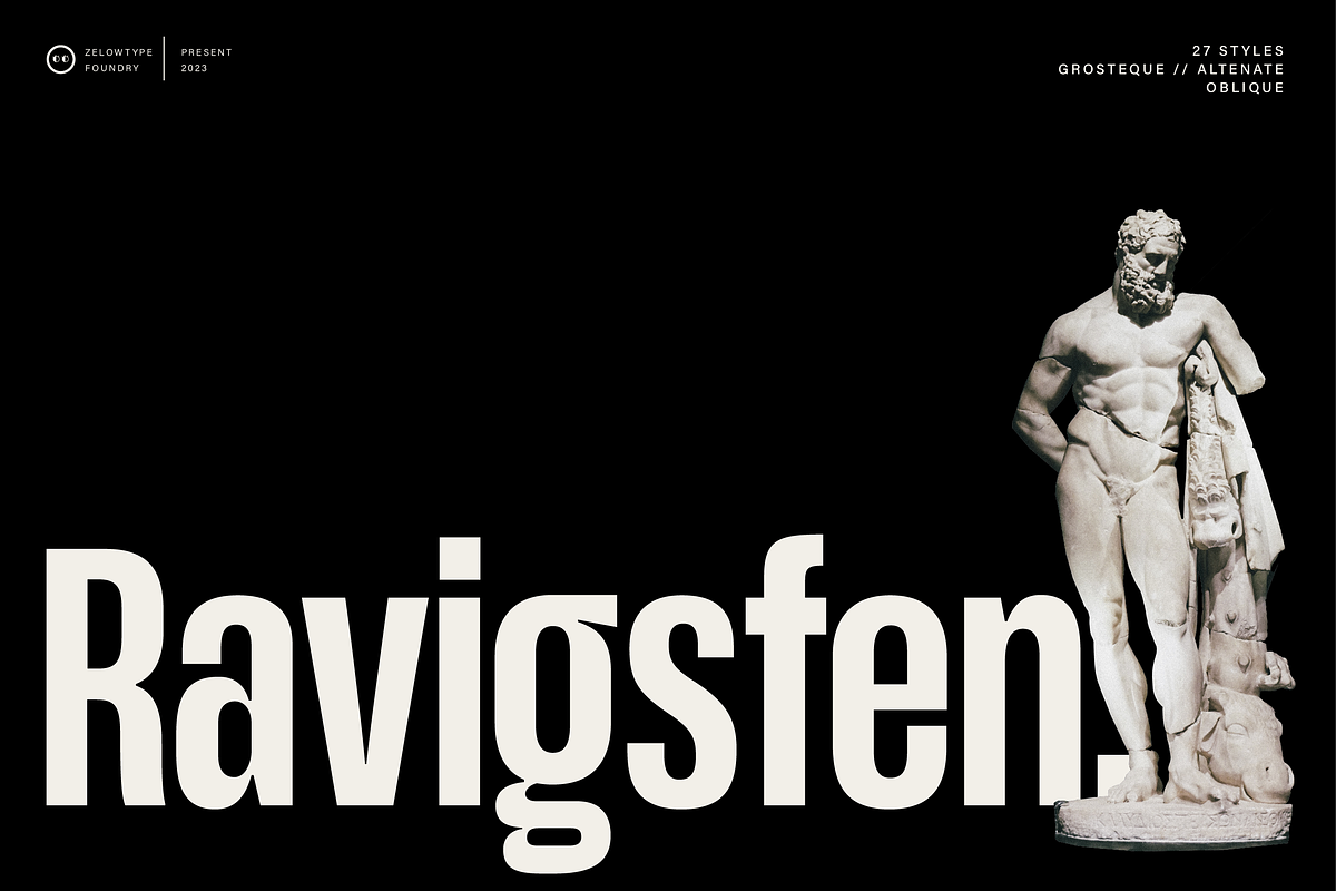 ZT Ravigsfen - Grosteque, a Sans Serif Font by zelow type (Photo 1 of 15)