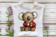 Whimsical Valentine s Koala Clipart, an Illustration by Sublimation Artist (Thumbnail 6 of 6)